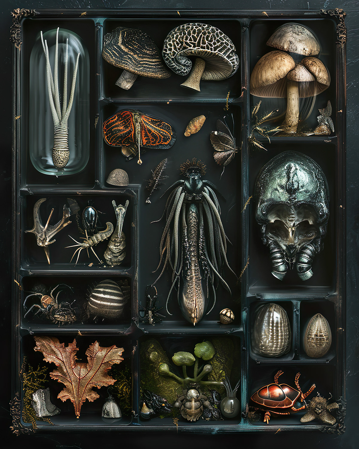 cabinet of curiosities natural history museum botanical Nature Photography  photoshop Digital Art  artwork