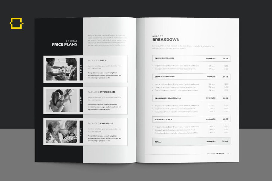 brochure Business Porposal clean corporate InDesign minimal Project Proposal word