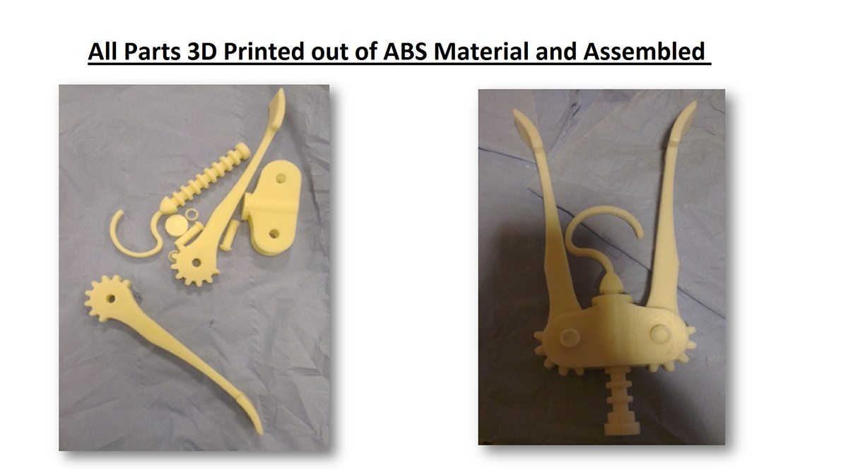 product design mechanism mechanical hanger cloth folding gears 3D modelling assembly rapid Prototyping 3D Printer