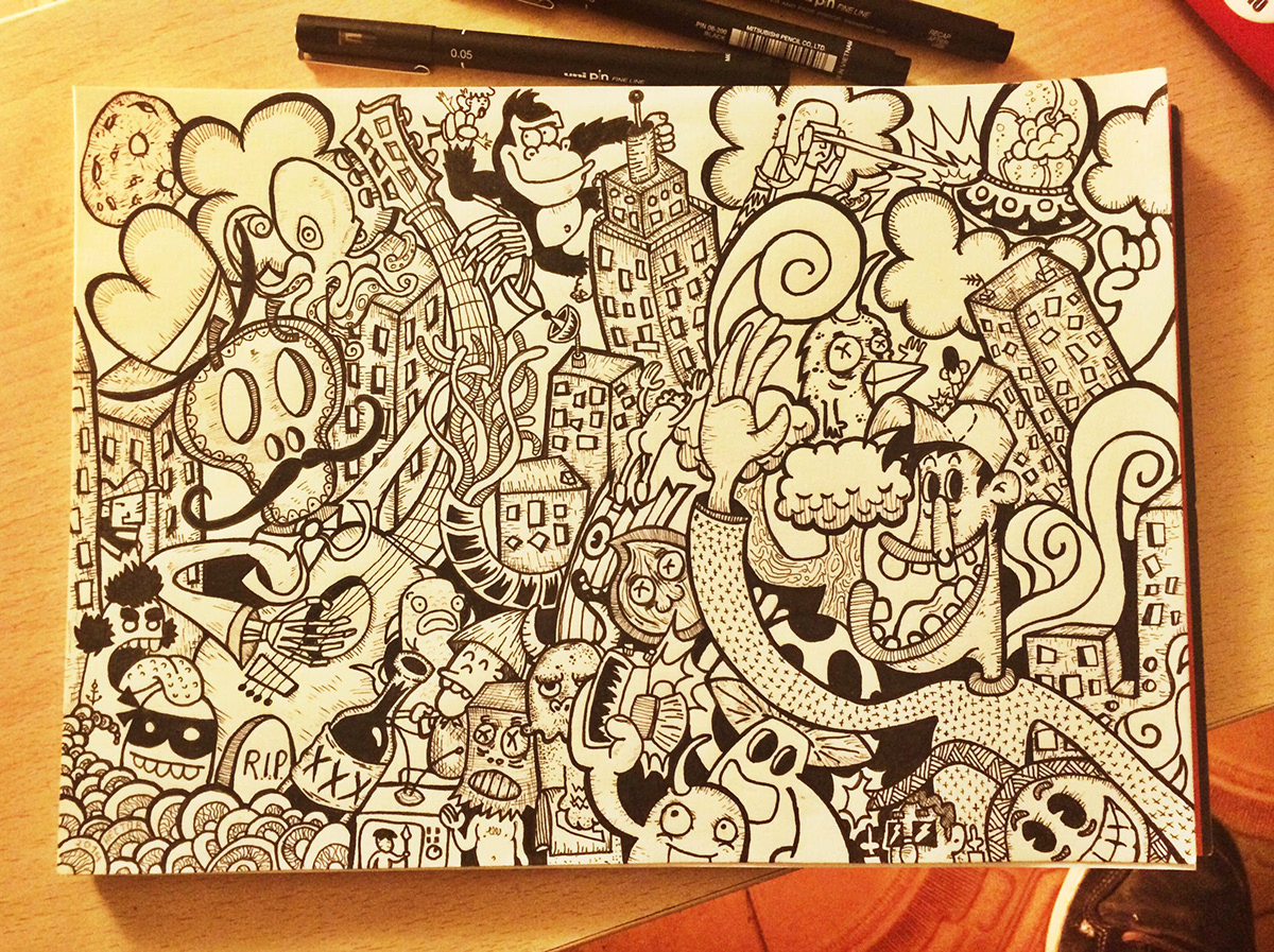 city doodle draw