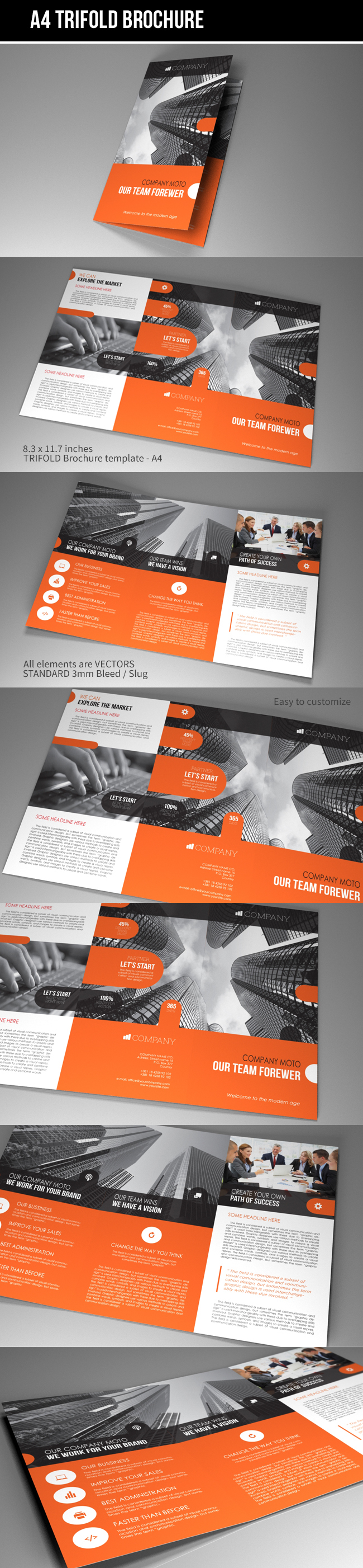indesign template indesign brochure indd corporate bussiness people city rounded red black fancy icons trifold brochure brochure typing modern