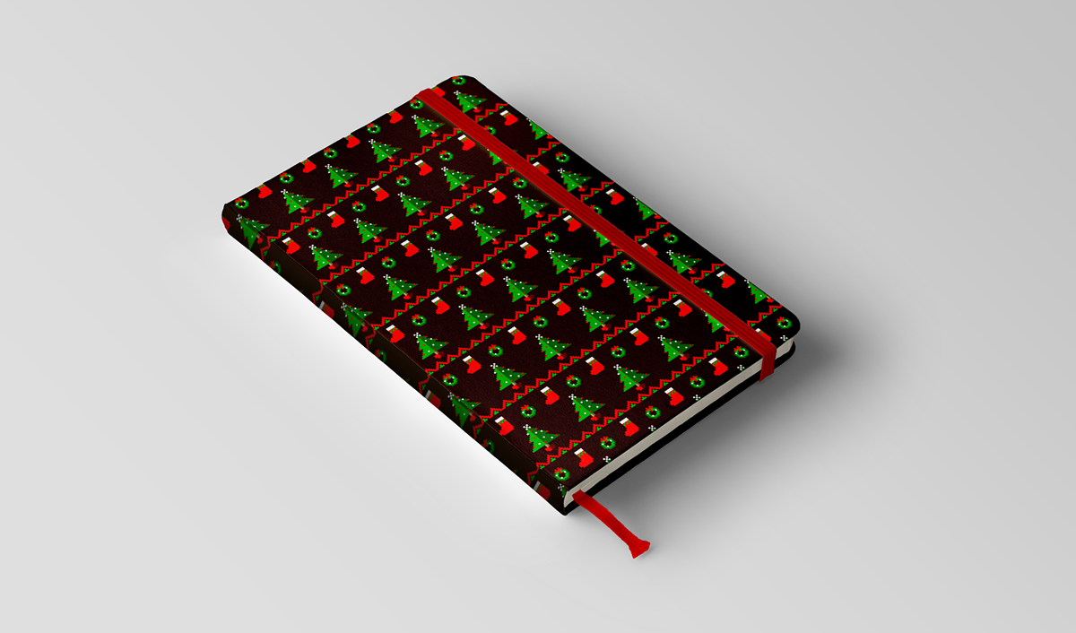 Pixel art vector Christmas pattern ILLUSTRATION  holidays pixel personal