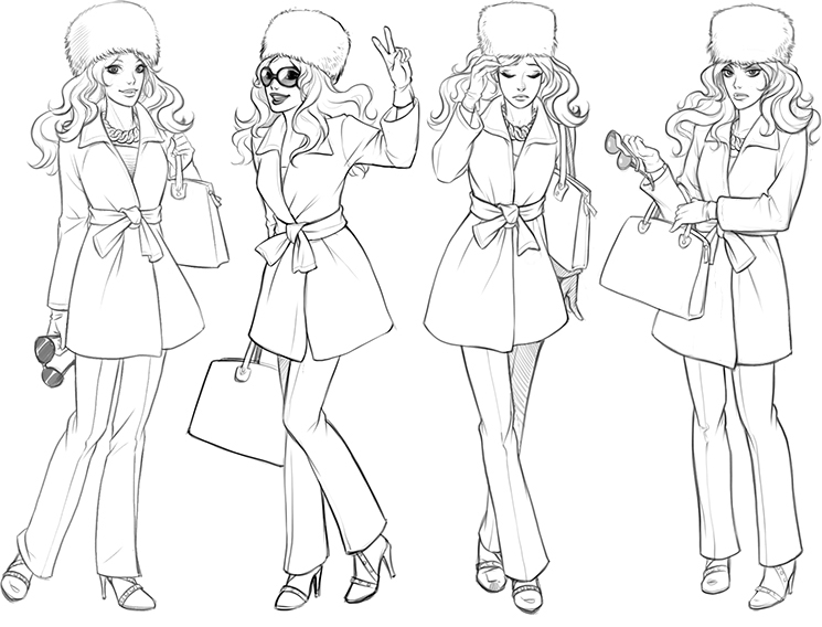 disney  character  fashion  social game girls  new york  Concept  sketches cartoon