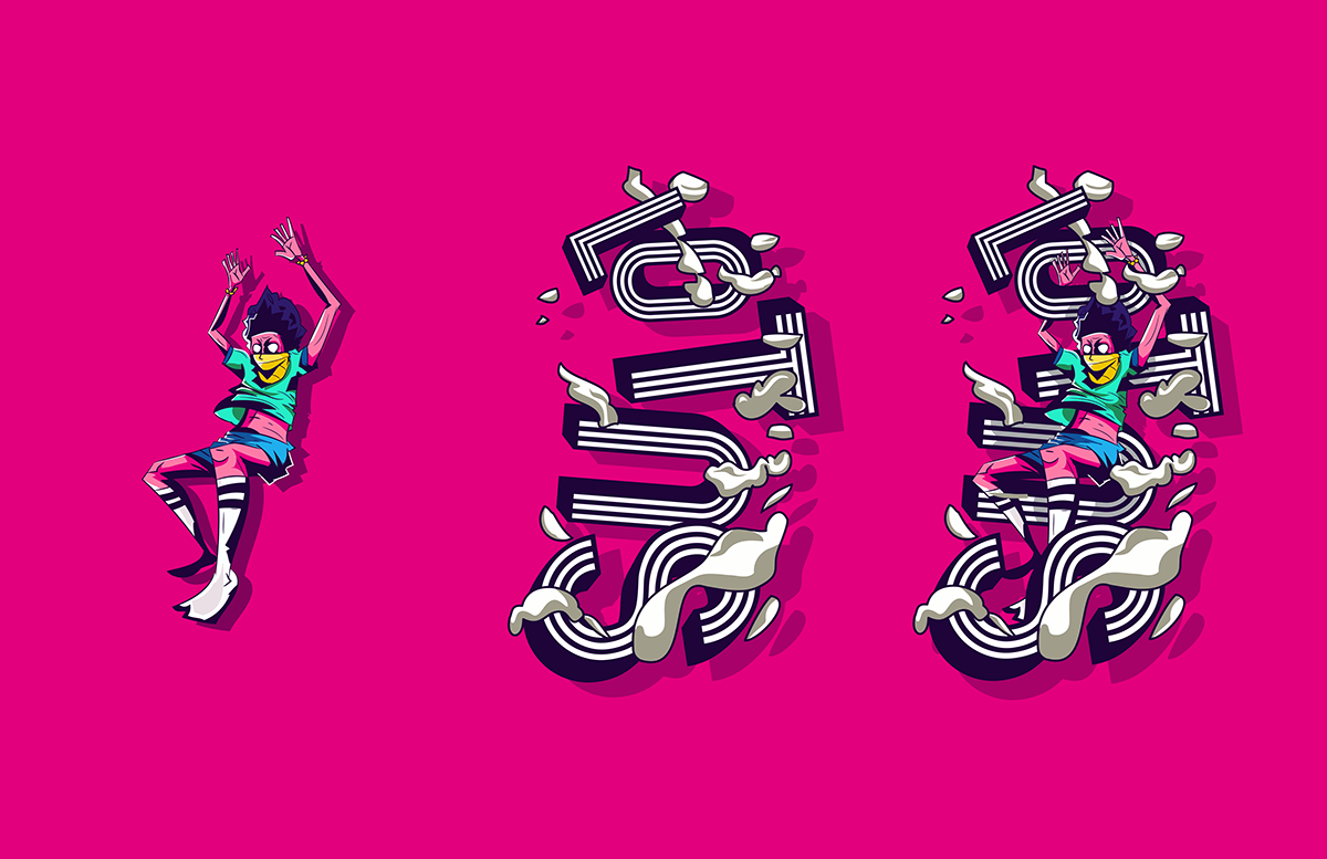 typography   pink ILLUSTRATION  art mask cool