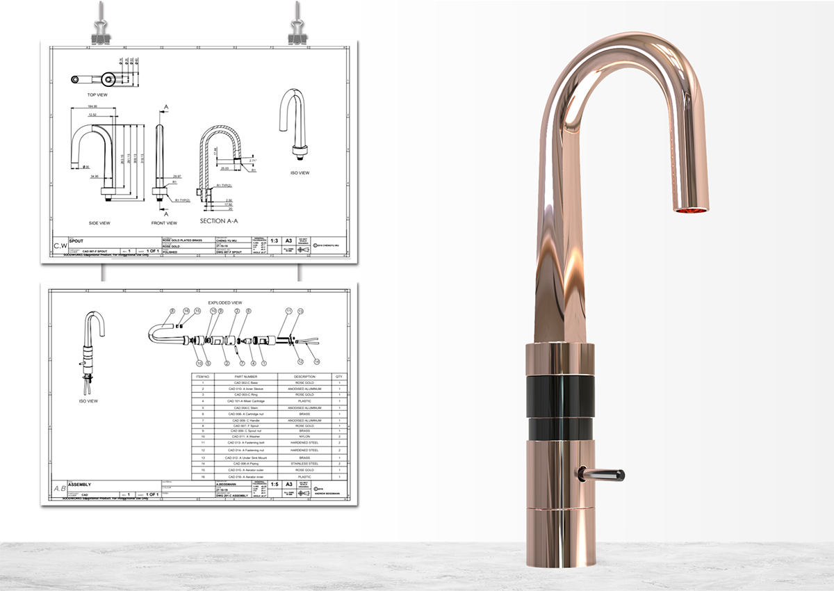 Faucet hotel luxury Minimalism TAP bathroom tap  gloss Rose Gold sand casting water tap