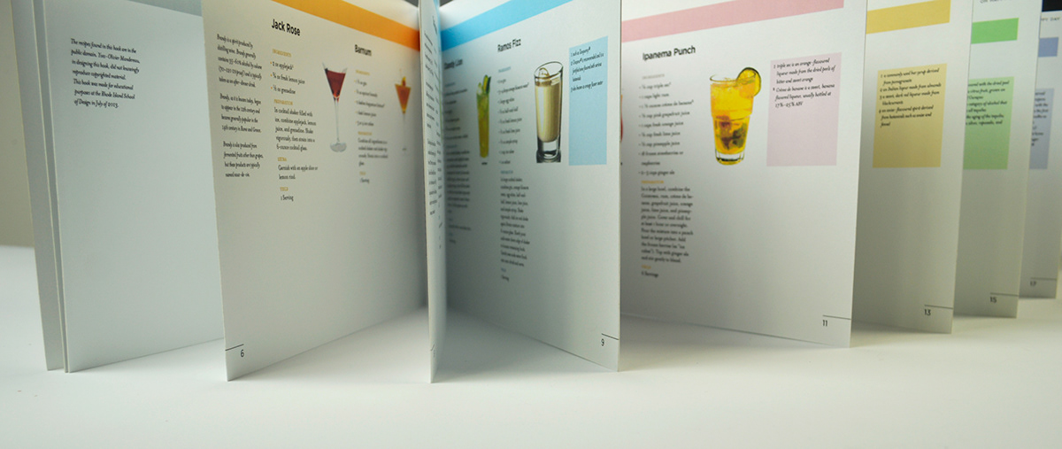 book design type setting Layout cocktails recipe book print