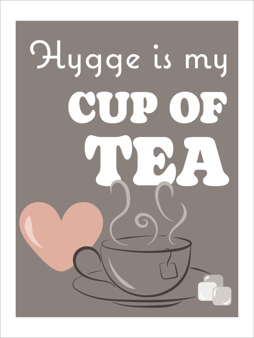 hygge teacup cozy interior design  poster Digital Art  digital illustration tea
