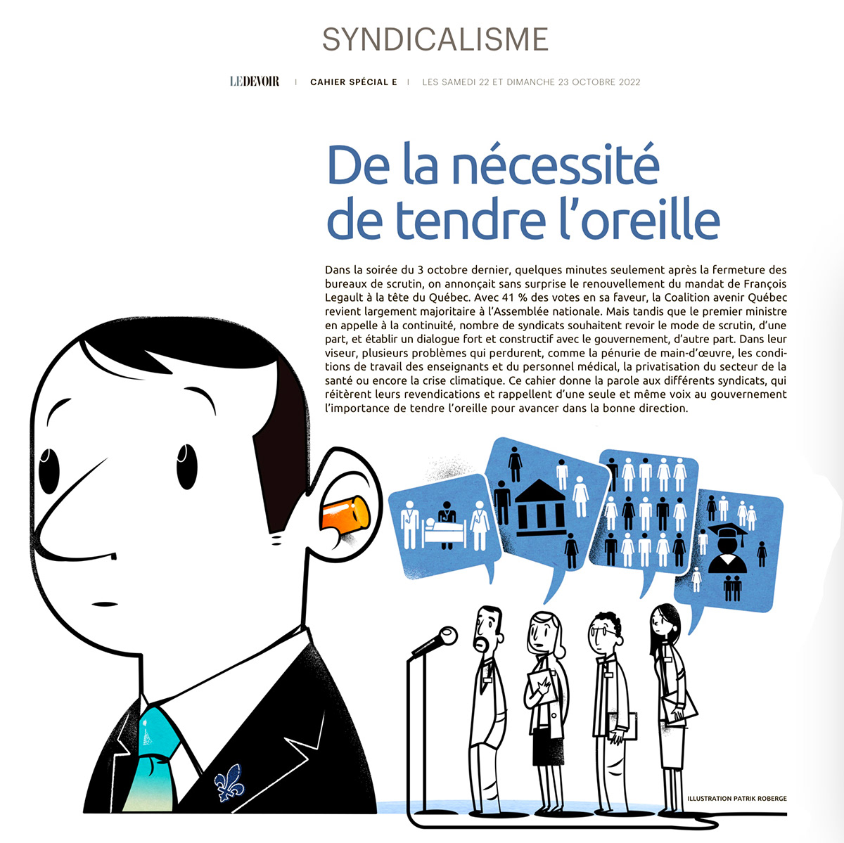 editorial gouvernement syndicalisme