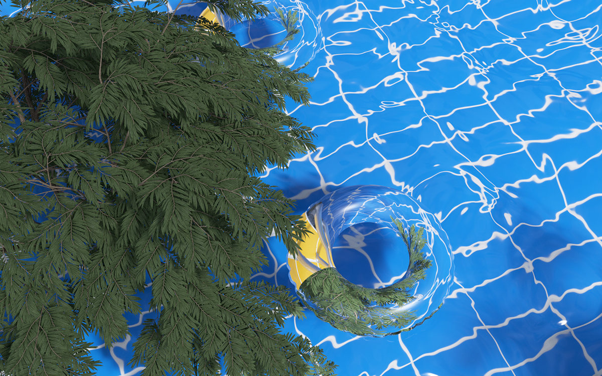 swimming pool Art Director Tree  3D fumnny 高级 撞色