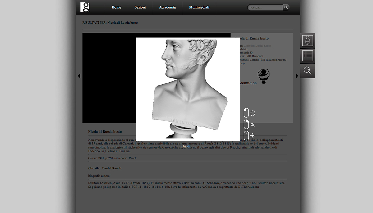 Belle arti Carrara Web Design  webgl 3d accademia graphic icon icon design  carrara arte beni culturali