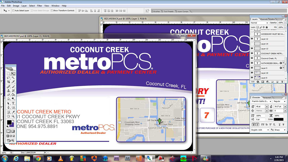 MetroPCS businesscards design adobe