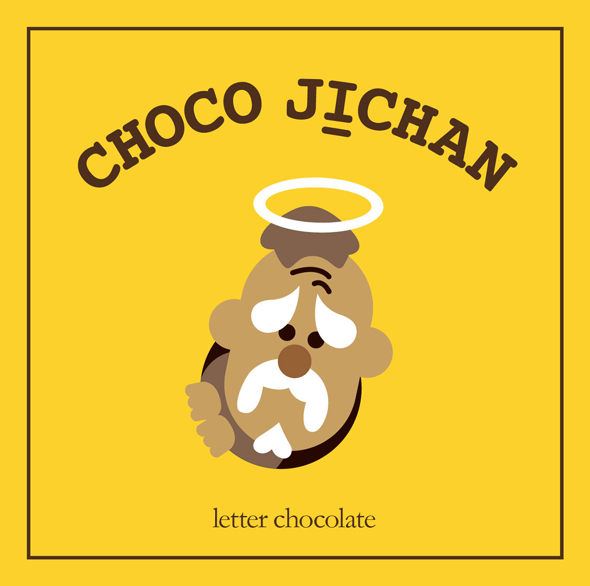 chocolate dog doggy letter yellow brown cute funny