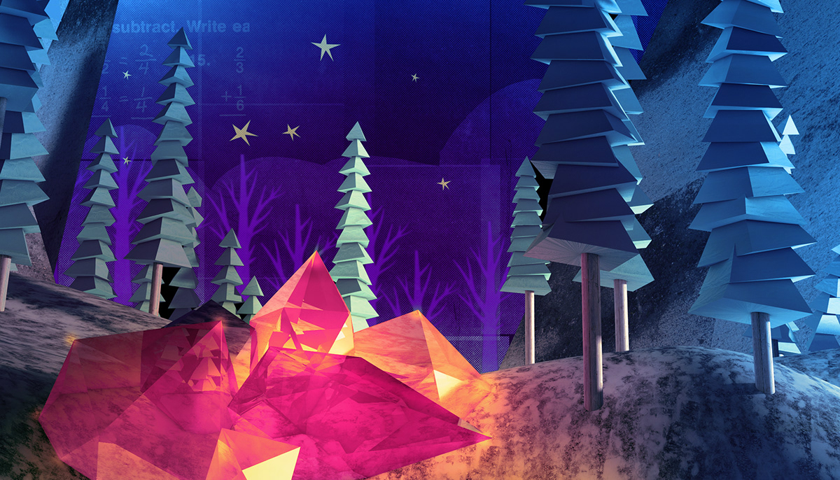 forest trees Gems 3D lowpoly textures cinema4d photoshop