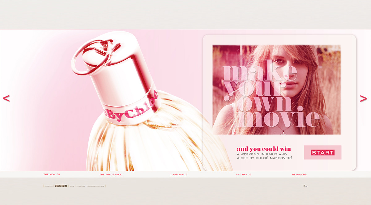 chloe  SeeByChloe  Fragrance  parfume  digital  parralx Mobile app Web interactive luxury branding advertising digital advertising  art direction  catherine chesters parralax web design