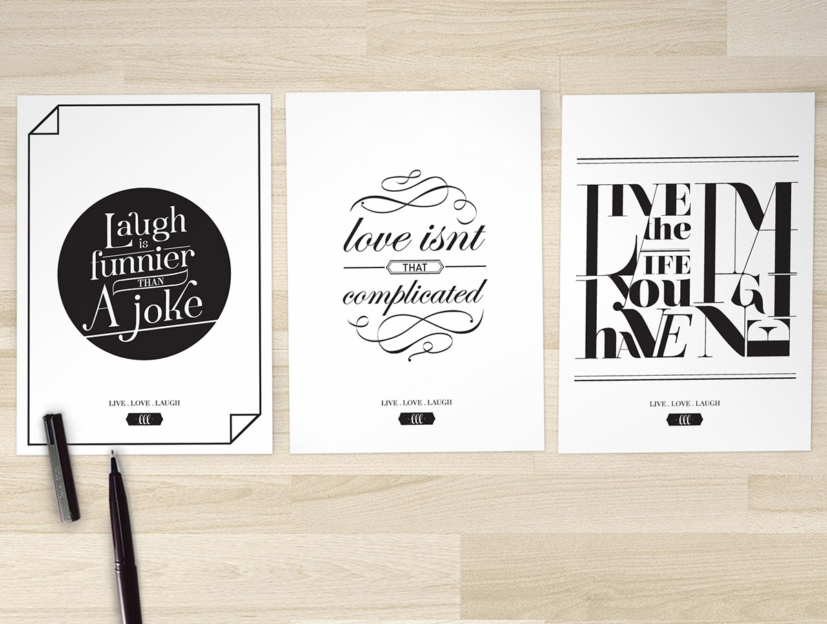 typo Love live laugh black and white Layout portfolio Project