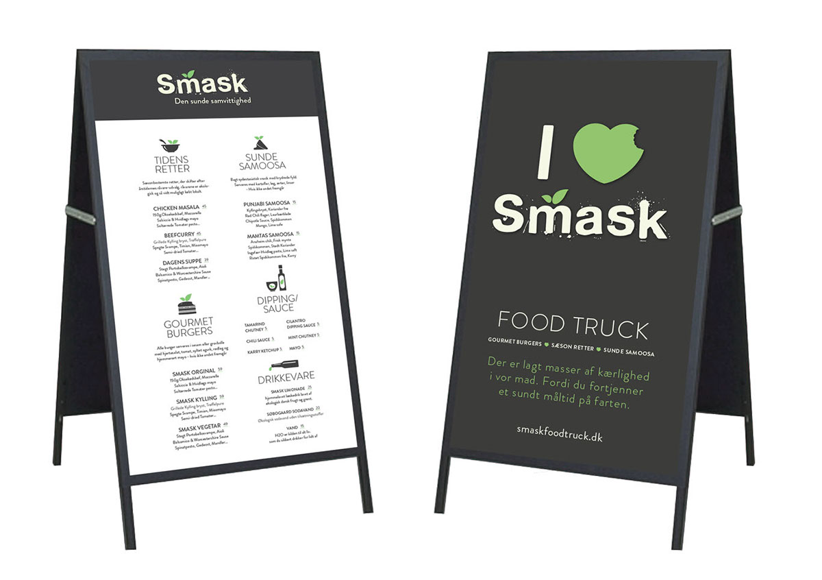 Food  foodtruck smask Eating  eat Truck identity CI Corporate Identity graphic green design stationary car dinner
