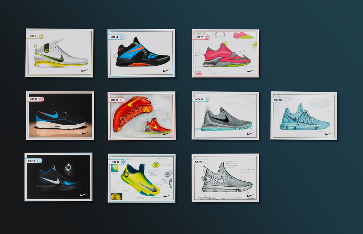 Adobe Portfolio basketball NBA Nike kevin durant kdx ILLUSTRATION  pins acrylic box trading cards warriors