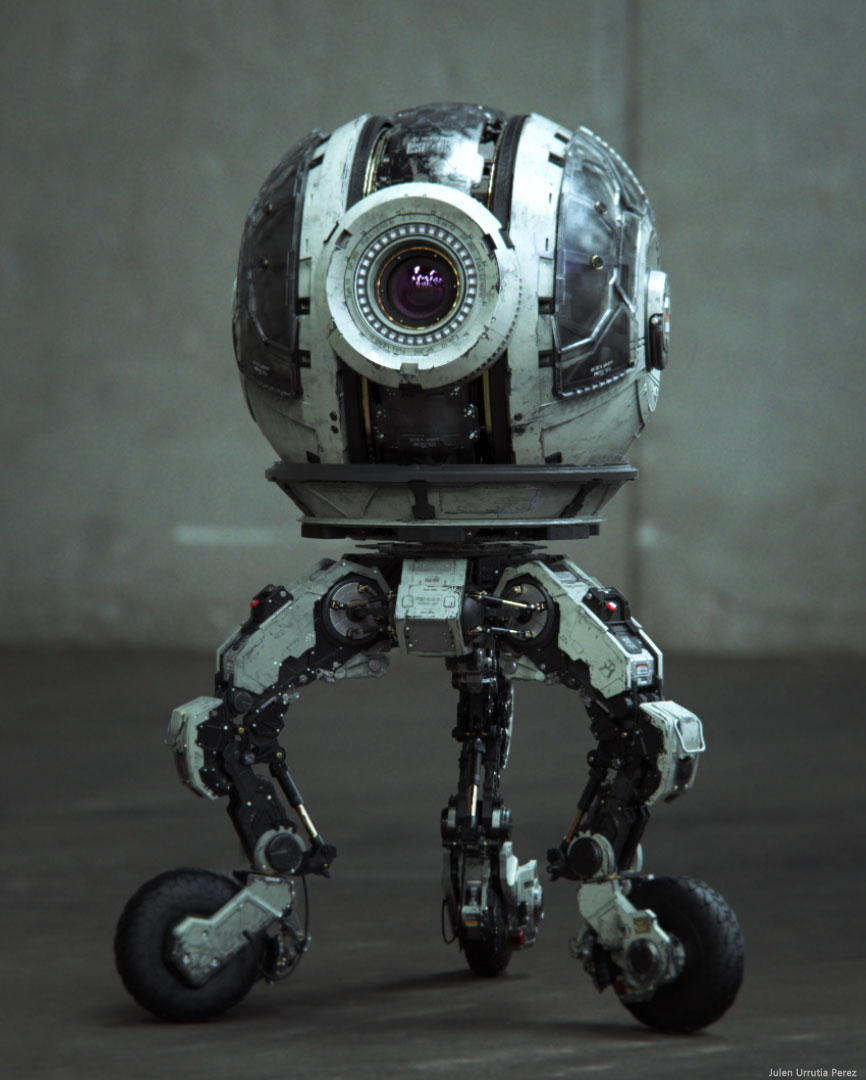 robot sci- fi tripod camera
