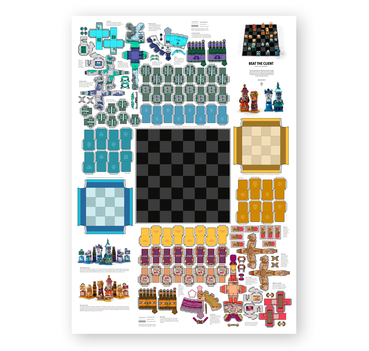 chess game papertoy Poster Design creative industry graduation paper toy Character