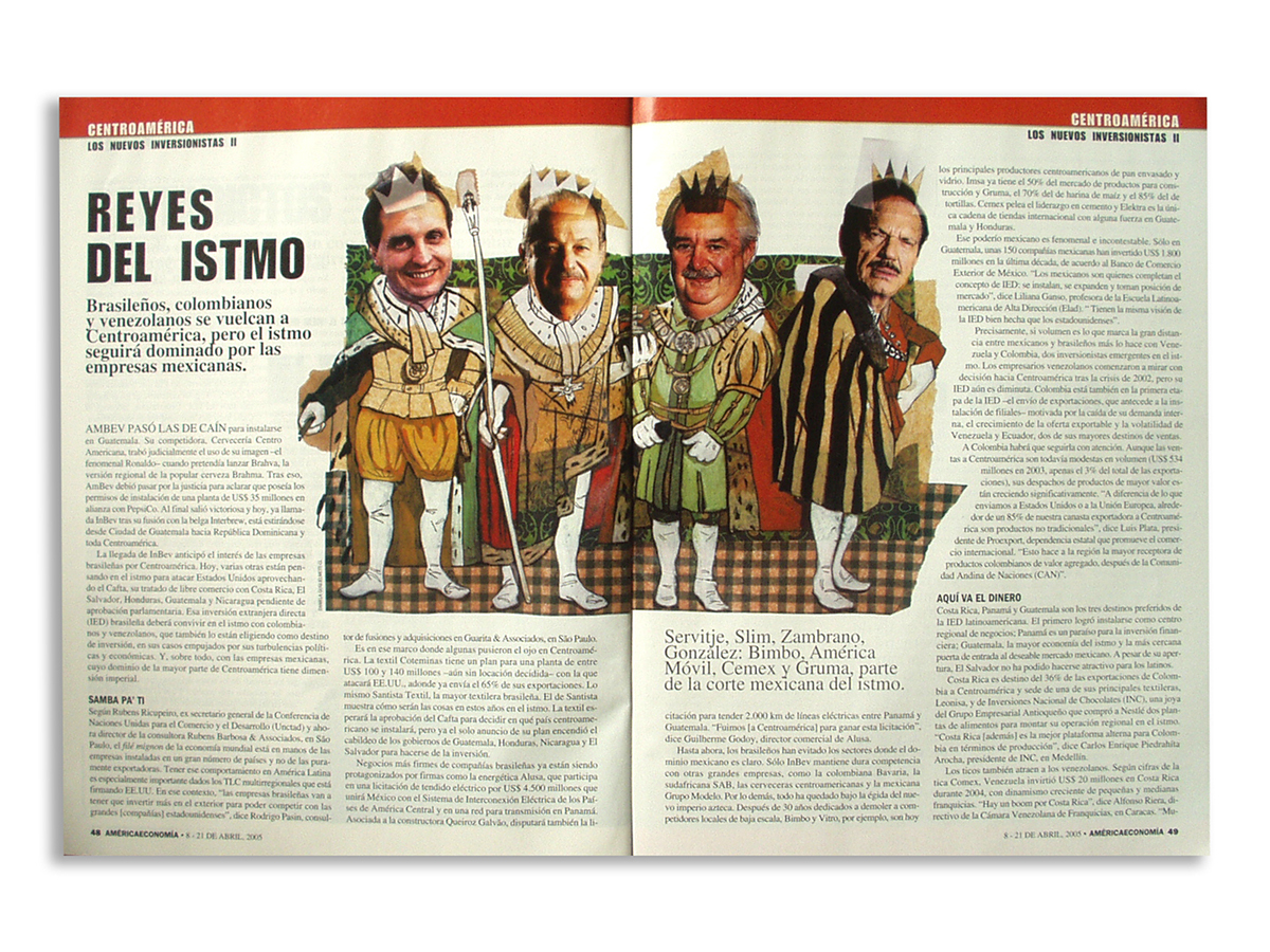 collage illustrations economic magazine