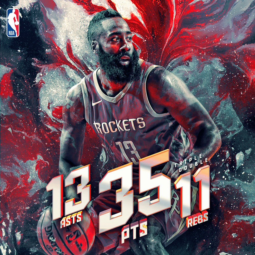 NBA sports social media online Photo Manipulation  basketball LeBron harden curry poster