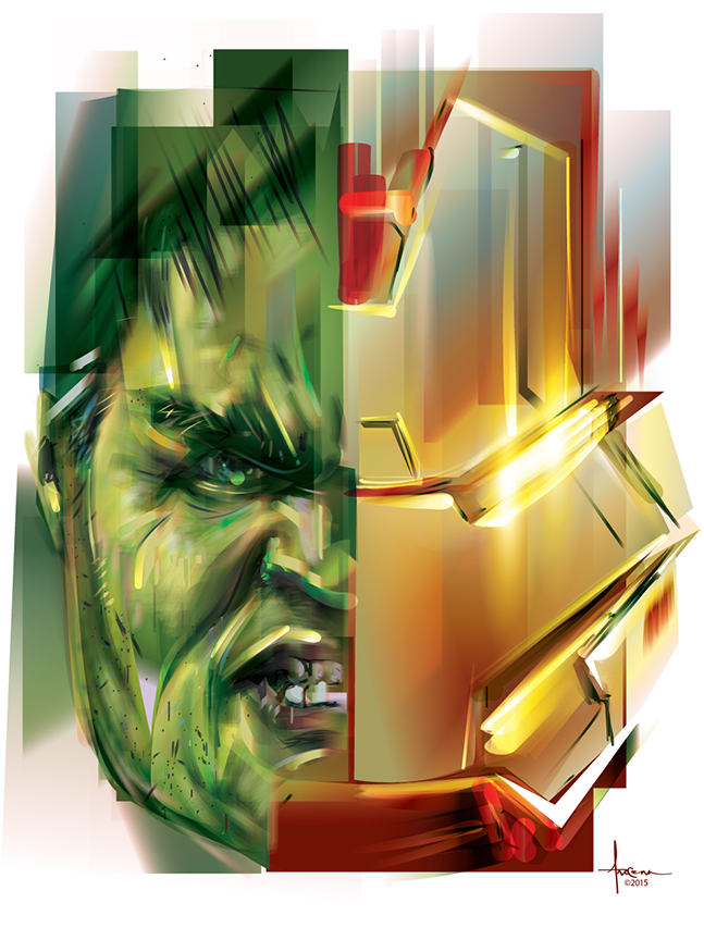 vector Illustrator movie Avengers ultron popdeco PosterPosse mexifunk ironman comics digital spanish Hulk