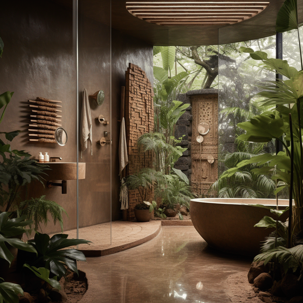 house moai garden architecture interior design  exterior Nature forest home Interior