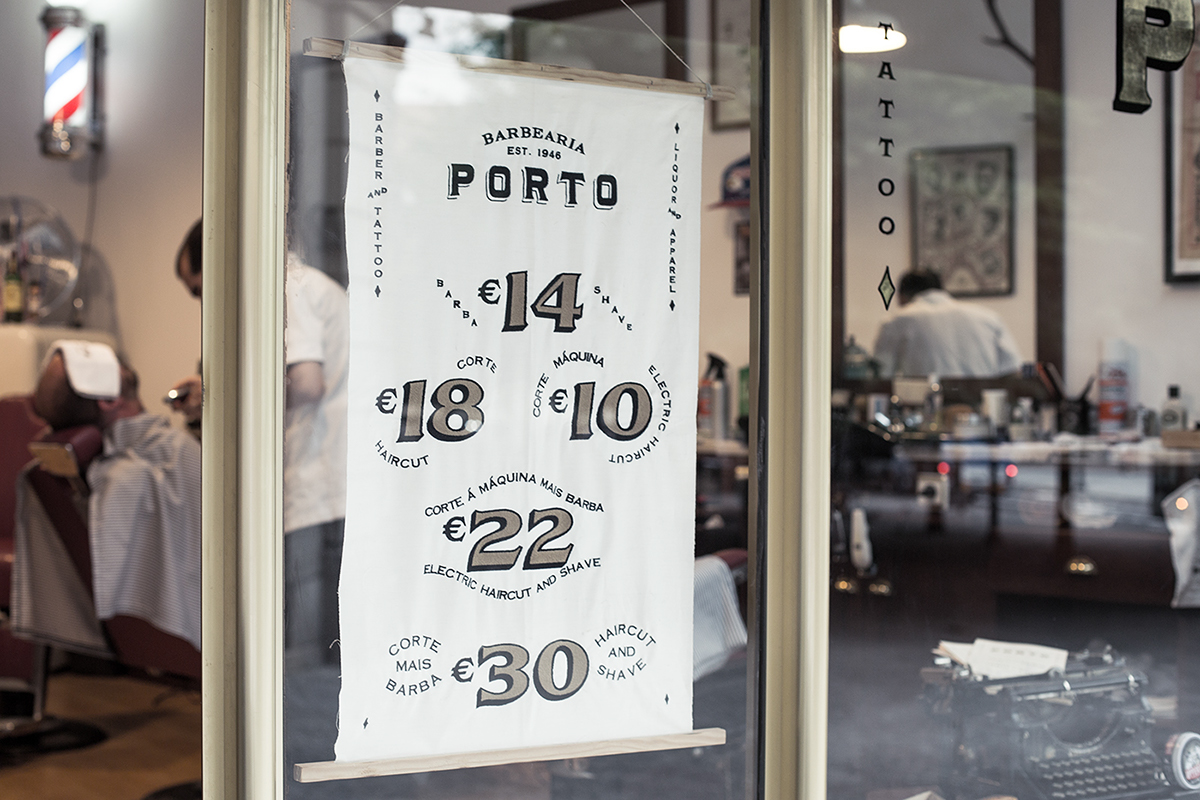 branding  graphic design  typography   gold leaf gilding barber porto Portugal vintage Classic