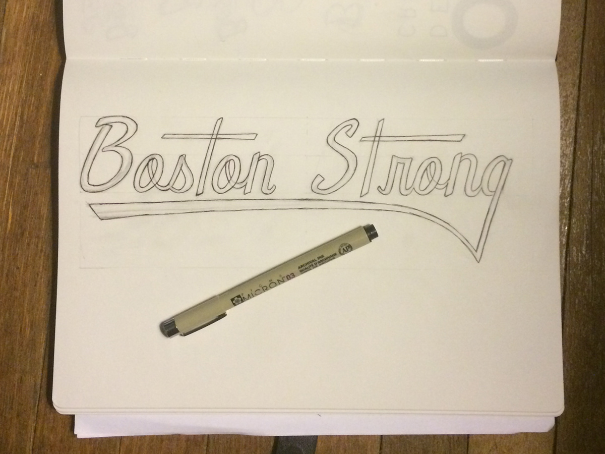 HAND LETTERING type Boston Strong boston