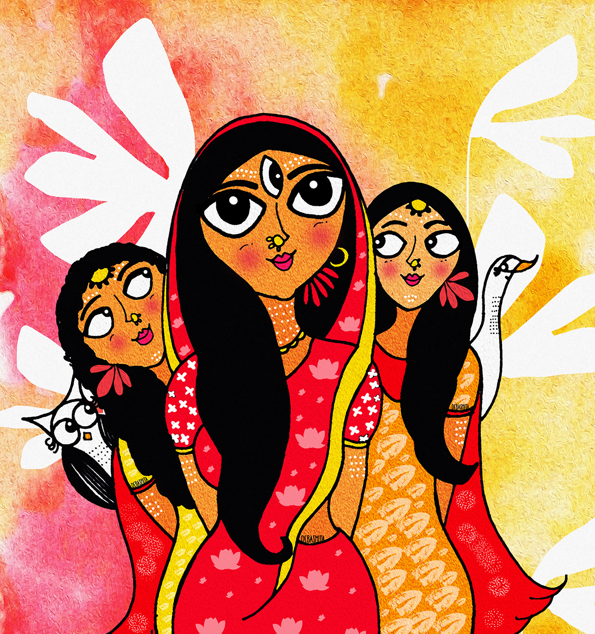 debasmita  Illustration  hindu  mythological  characters  gods India children  art  painting  image  sketch