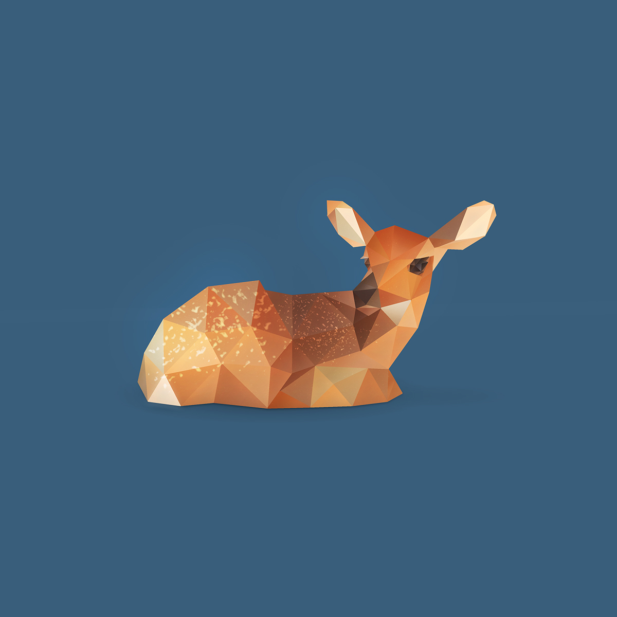Low Poly low polygon deer fawn animals woods Hunting Triangles