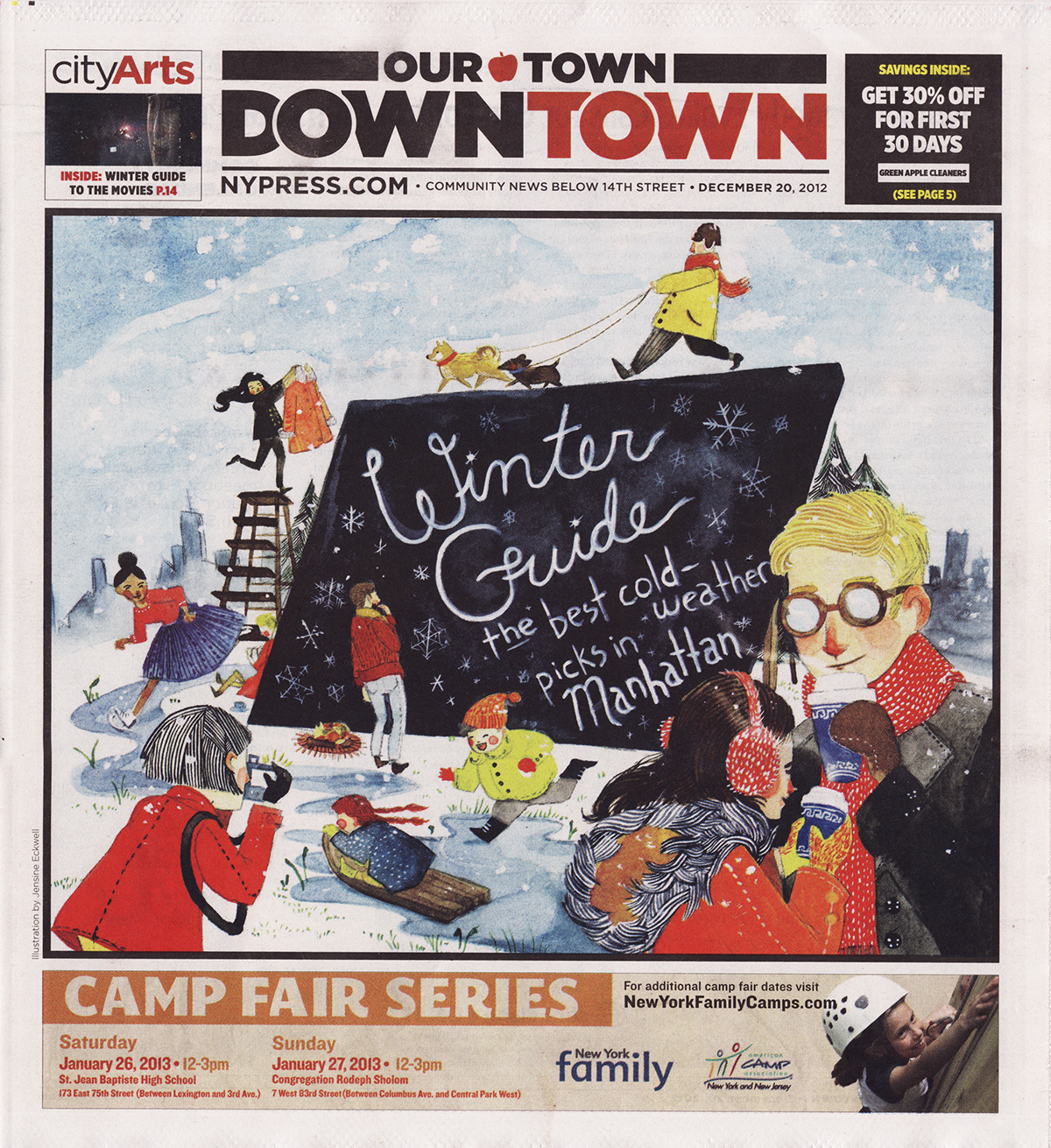 newspaper cover winter new york city New York winter scene