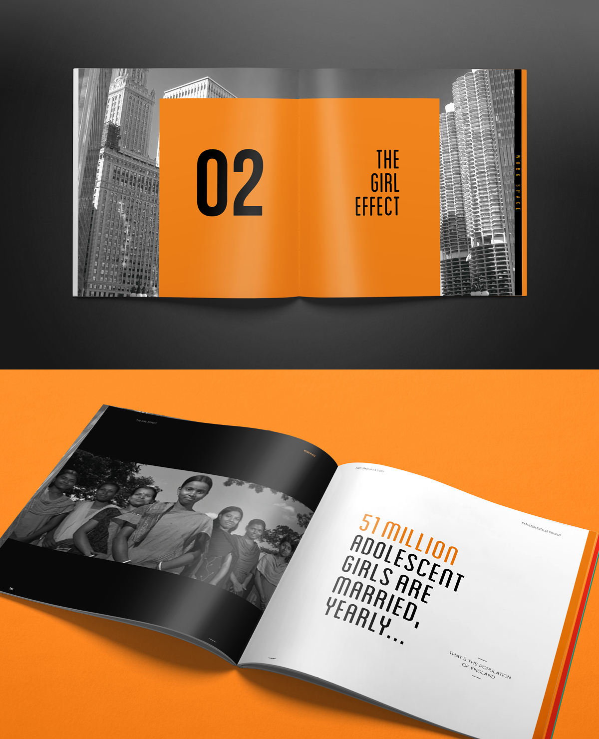 Layout print square book magazine brochure colors black cover chicago type page black and white monochrome minimalist