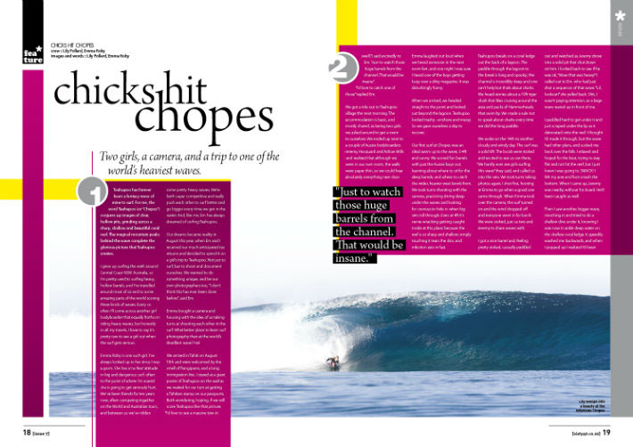 magazine Layout Sixty40 bodyboarding issue Surf waves