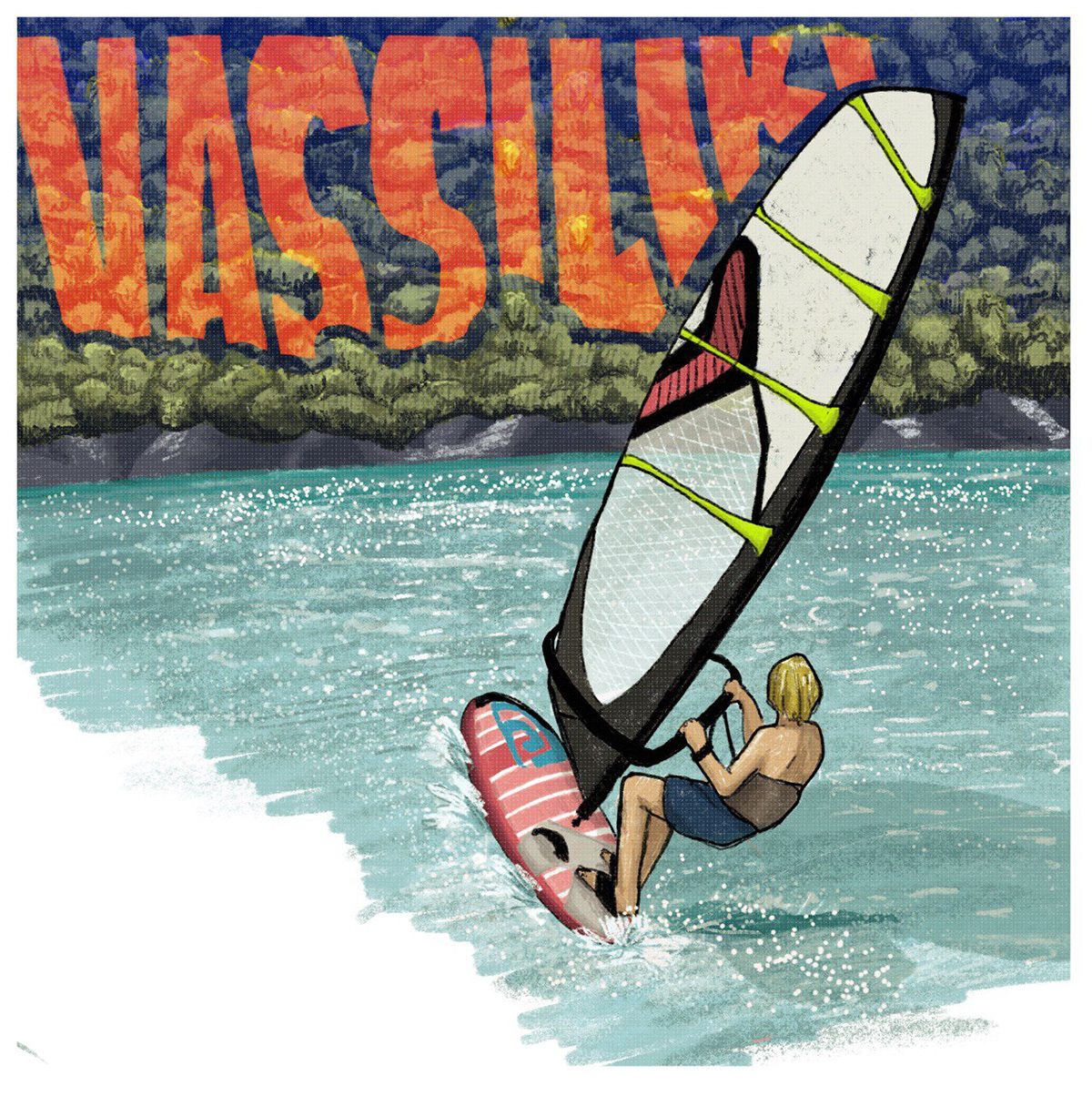 water Landscape Nature Surf analog vintage 35mm Drawing  doodle windsurf