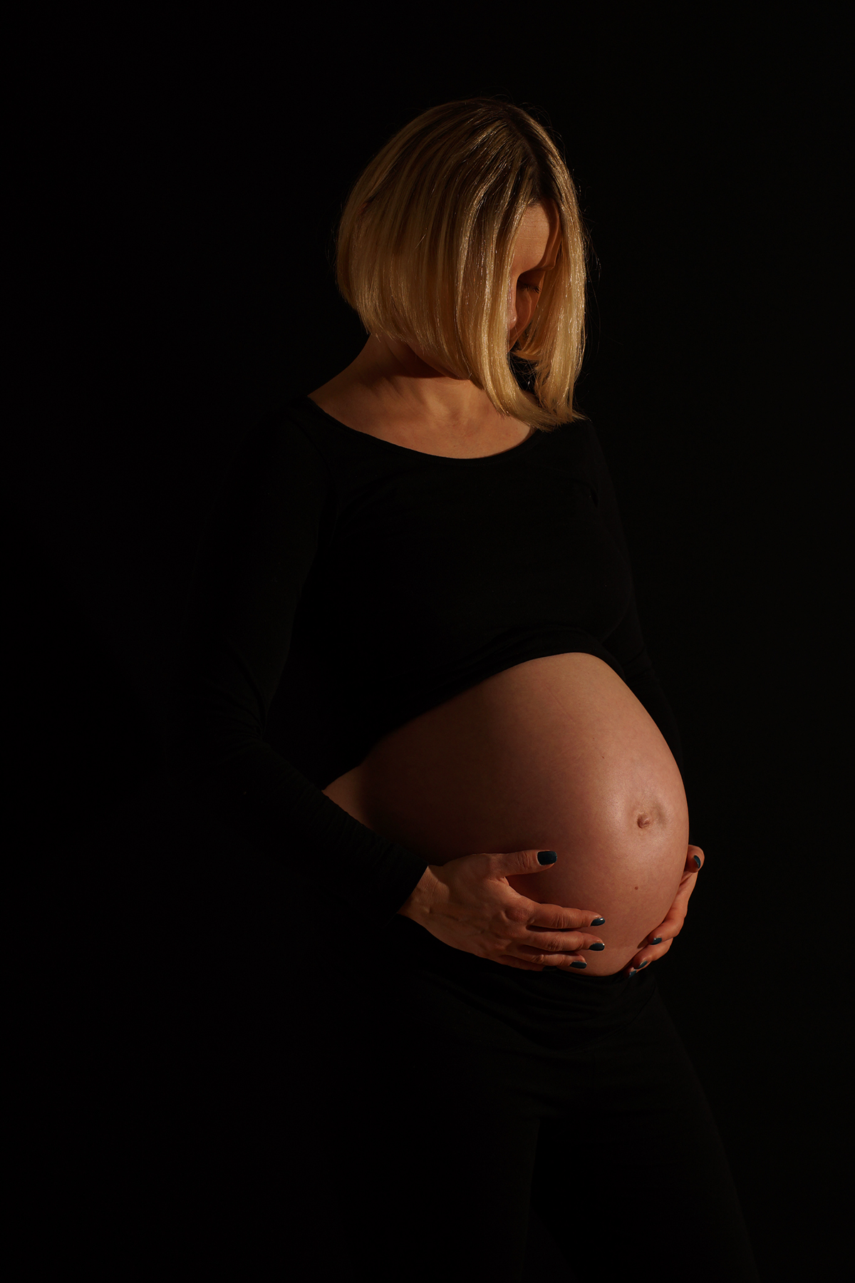 pregnant expecting woman studio Outdoor black