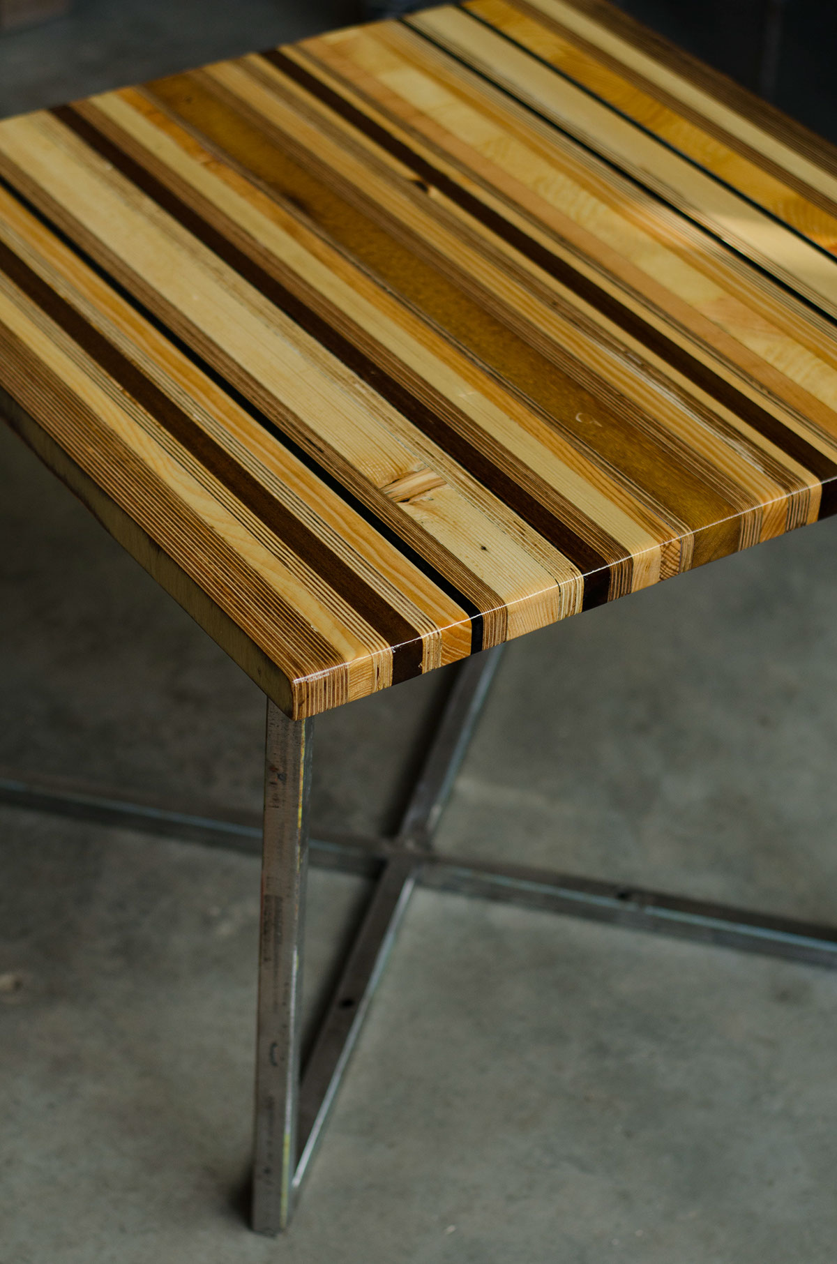 table Coffee wood metal lounge recycling Woodsticks design wooden battens