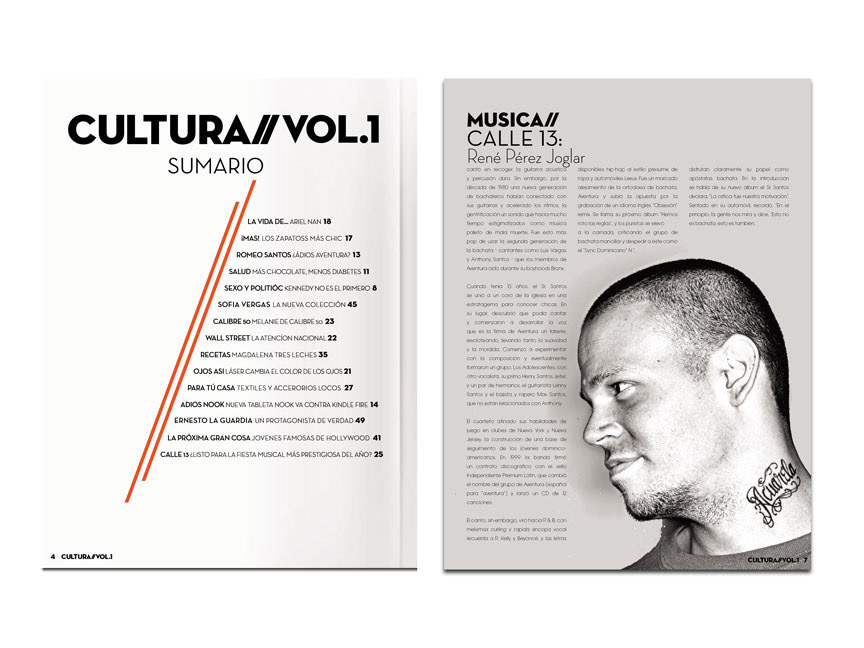 magazine editorial design graphic spanish