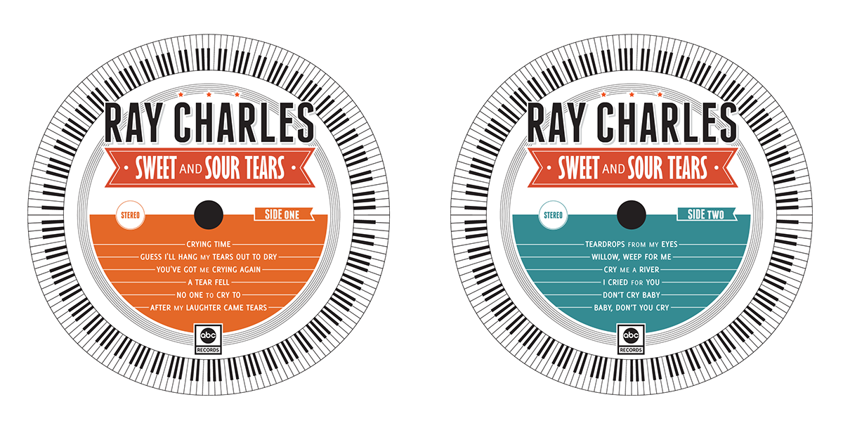 cosgaya tipografia vinyl vinilo cover sleeve cover album LP Ray Charles vintage Retro diseño de disco