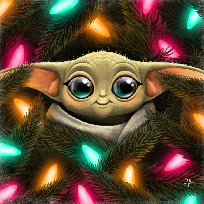 baby yoda yoda star wars Christmas lights merry gülce baycık gulce baycik