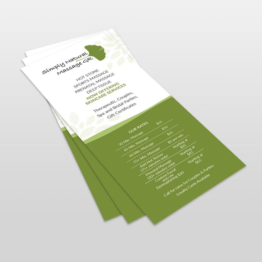 massage brochure simple clean green