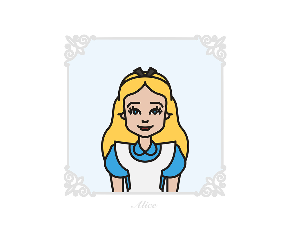 Icon disney Princess flat icon girl cute portrait snow white cinderella Elsa anna olaf frozen flat line