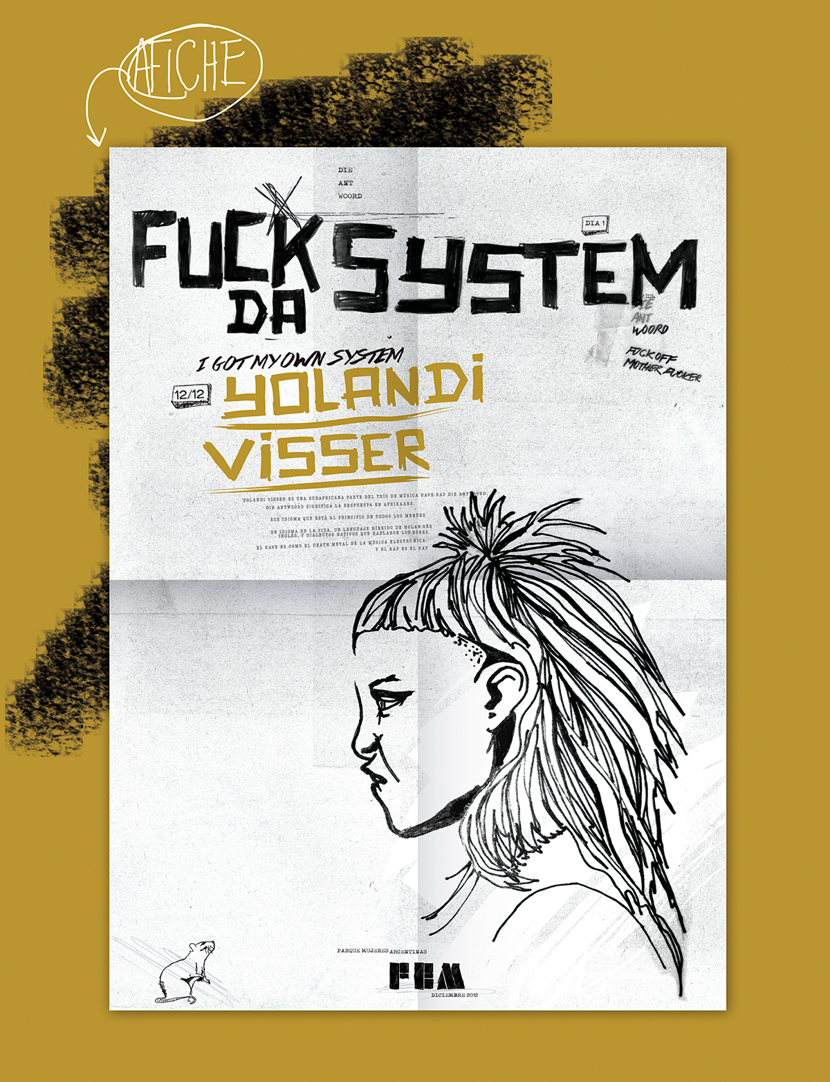 diseño Gabriele poster yolandi visser Die Antwoord rape electronic festival concert graphic