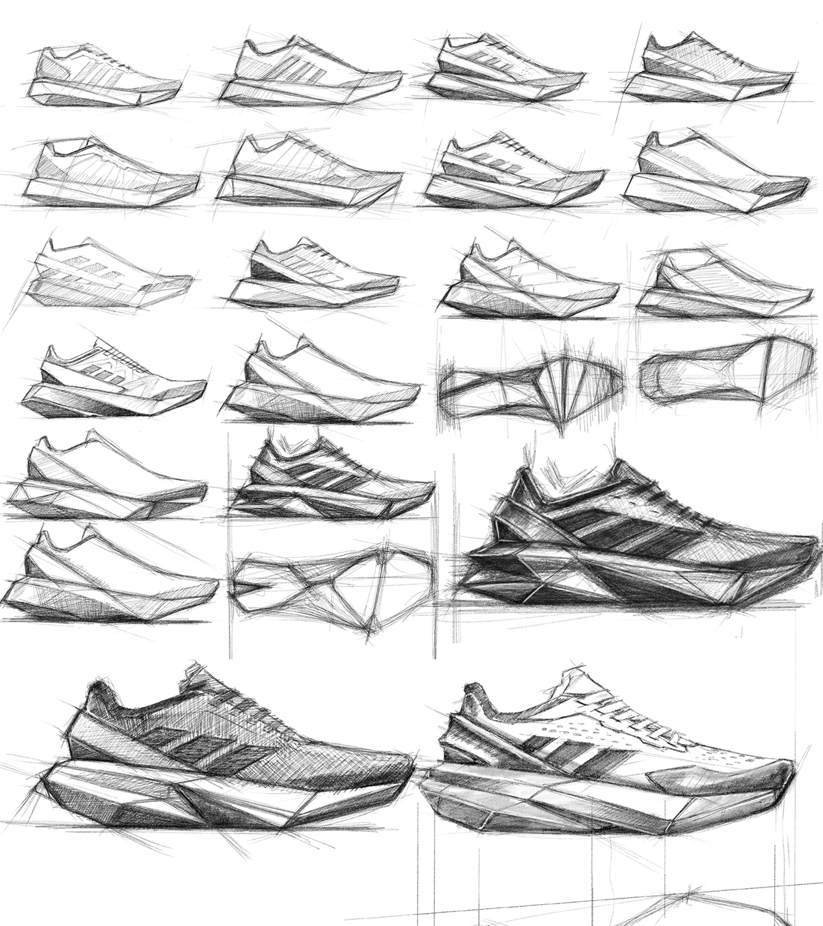 sketch Drawing  shoes sneakers adidas Nike sports running shoes footwear design Fashion 