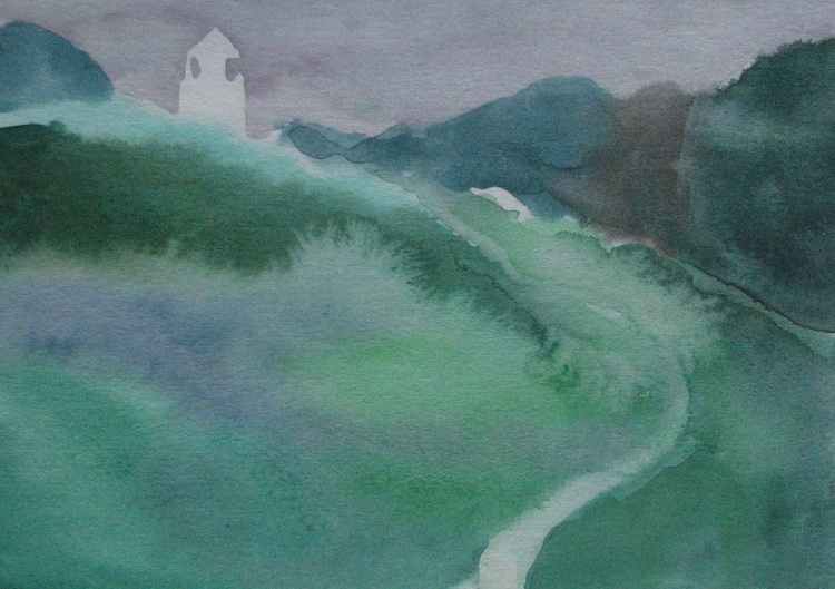 Nature Landscape watercolor pen