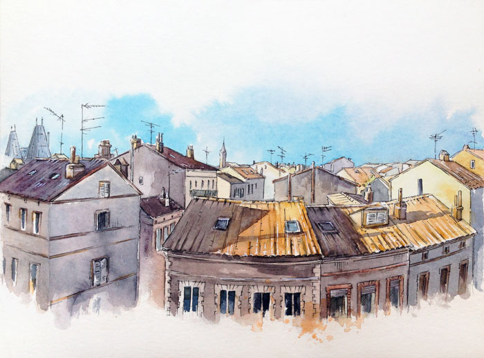 toulouse france Urbansketching art sketch sketchbook watercolor autumn cityscape Archiecture midi-perinees