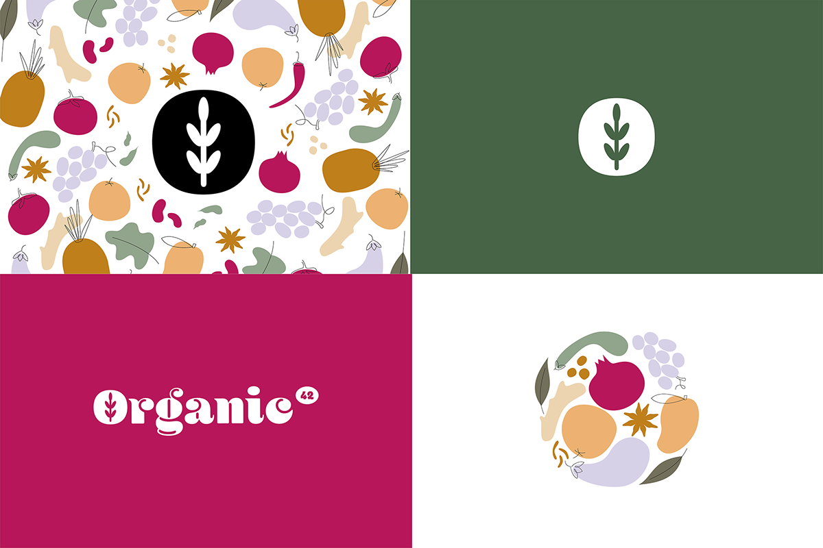 branding  eco Food  healthy Label Logotype Nature organic Packaging pattern
