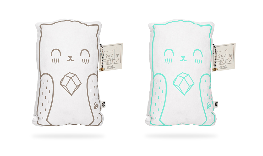 Cat pillows children animal kids diamond  organic Playful illustrated products home decor decorate brand