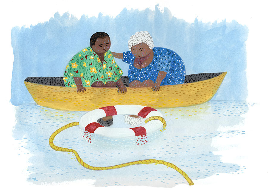 water refuge safety people boat Elderly editorial