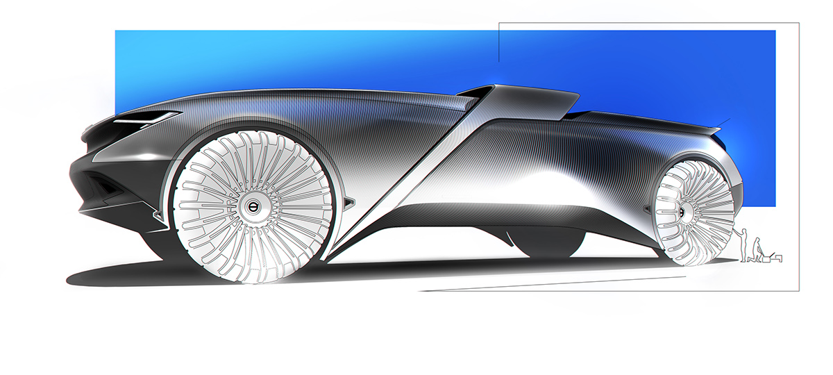 design automotive   ILLUSTRATION  architecture Volvo sketch Vehicle concept
